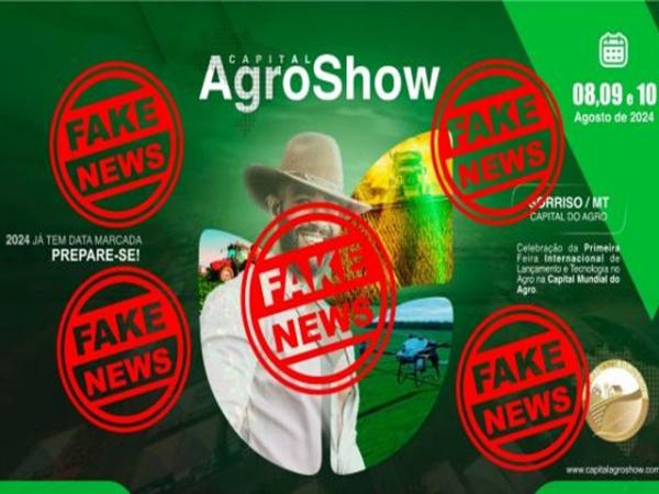 Sorriso: Participação da Prefeitura em evento "Feira Capital Agro Show" é fake news